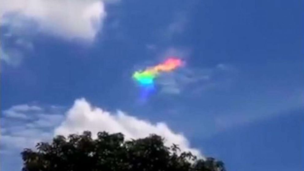 PHOTO: The meteorological phenomenon, known as cloud iridescence, was seen above Ribeirao Claro, Brazil.