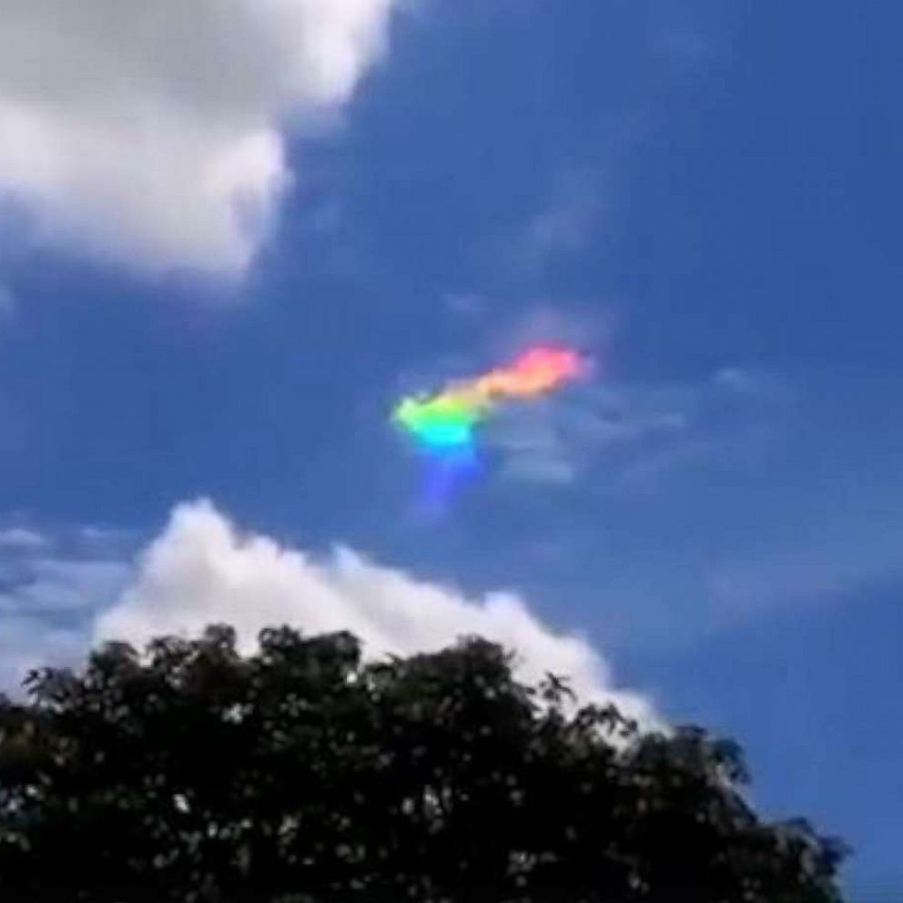 PHOTO: The meteorological phenomenon, known as cloud iridescence, was seen above Ribeirao Claro, Brazil.