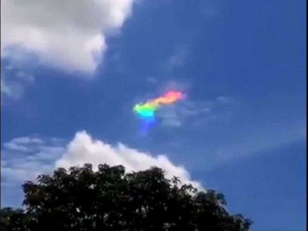 PHOTO: The meteorological phenomenon, known as cloud iridescence, was seen above Ribeirao Claro, Brazil.