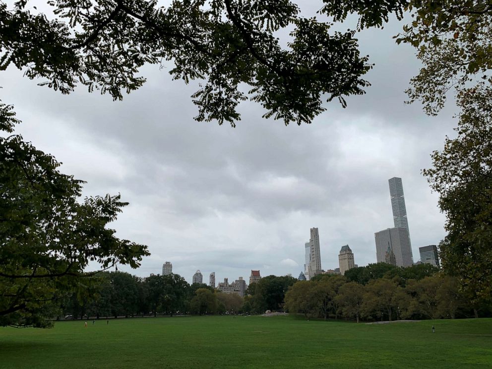 PHOTO: Clouds roll over Central Park, Oct. 16, 2019, in New York City.