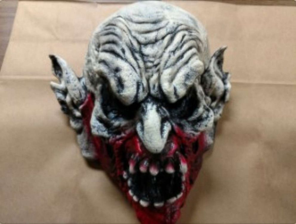 Holly Hill Police Department provided a photo of the mask being worn by a suspect who was shot and killed outside a Little Caesars in Florida on Saturday, May 26, 2018.