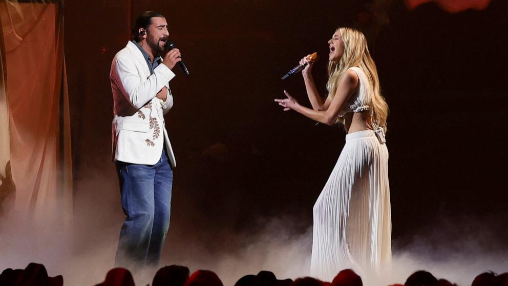 PHOTO: Kelsea Ballerini and Noah Kahan perform at the 58th Annual CMA Awards, in Nashville, Nov. 20, 2024. 