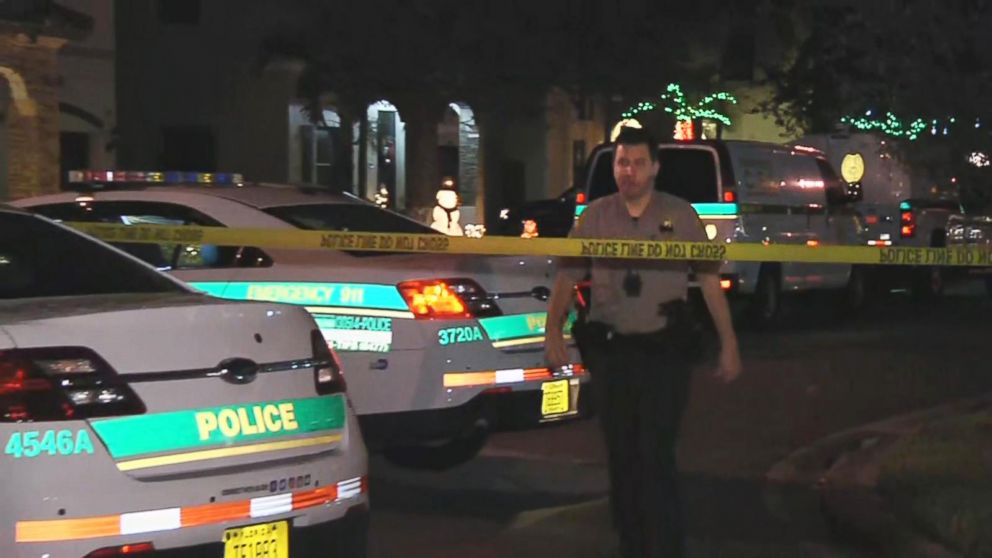 PHOTO: Police cordon off the scene in Miami-Dade County where a Coast Guard serviceman allegedly shot and killed his wife and son before killing himself, Dec. 16, 2018. His 8-year-old daughter was also critically wounded in the shooting.