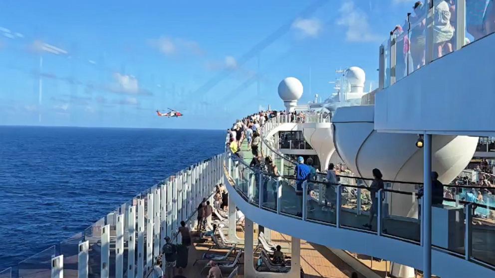 PHOTO: The Coast Guard conducted a medevac off the Celebrity Apex cruise ship off the coast of Puerto Rico, on Dec. 2, 2024.