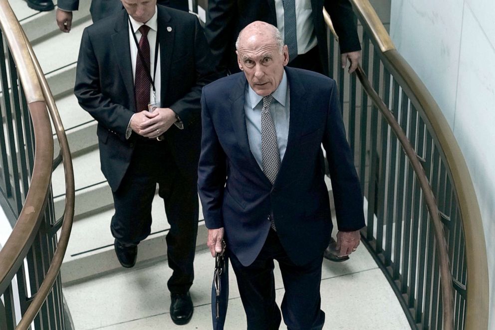 PHOTO: Director of National Intelligence Dan Coats arrives at the Capitol for a closed briefing, Aug. 22, 2018.