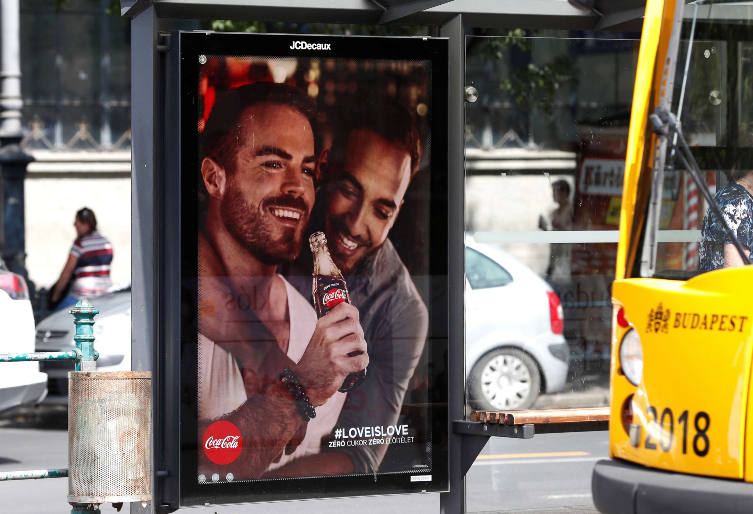 PHOTO: A billboard, part of a campaign by Coca-Cola promoting gay acceptance, which has prompted a political backlash is seen in Budapest, Hungary, Aug. 5, 2019.