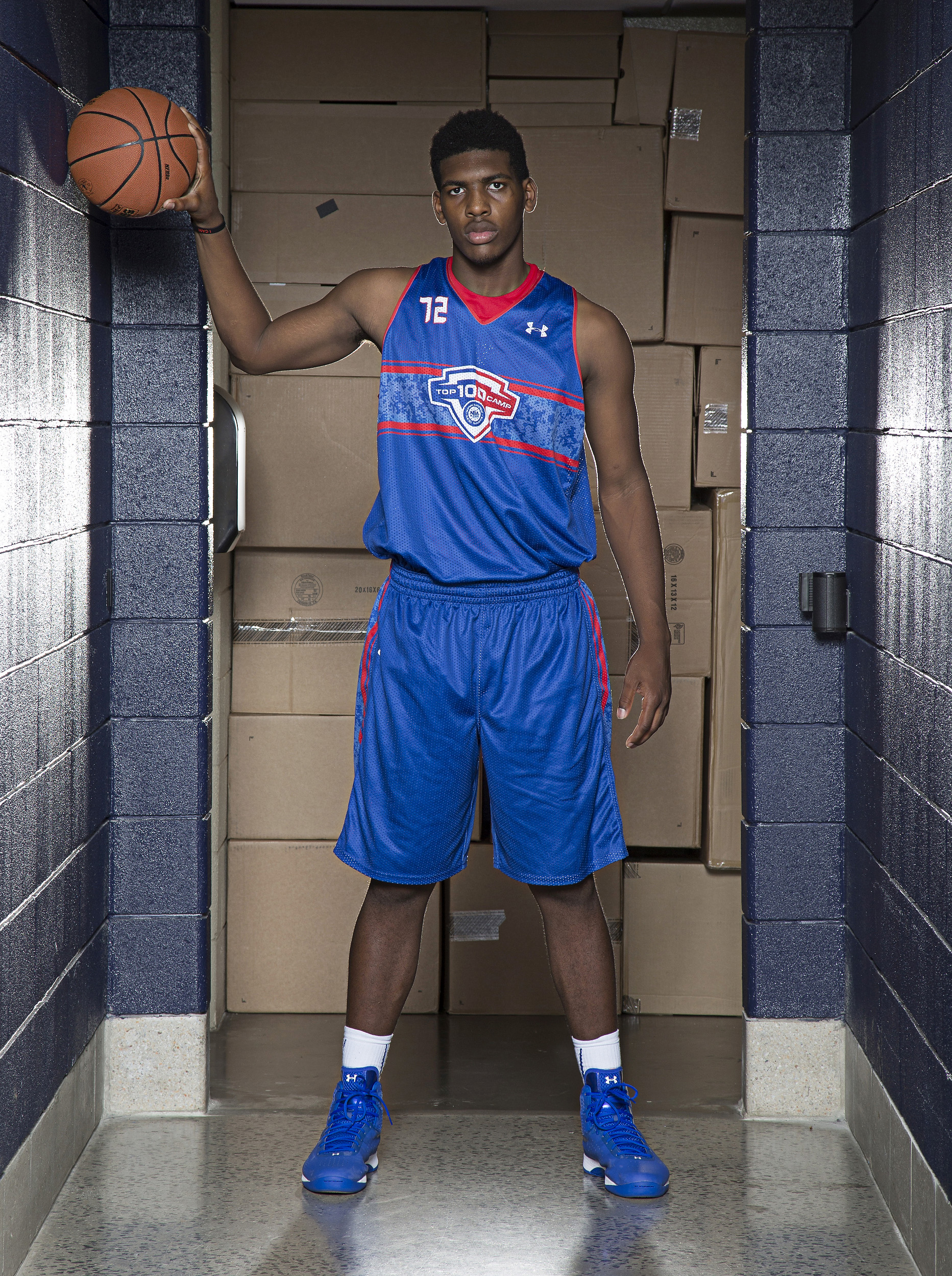PHOTO: Cody Riley #72  in blue poses for a portrait during the National Basketball Players Association Top 100 Camp, June 19, 2014, at John Paul Jones Arena in Charlottesville, Virginia.