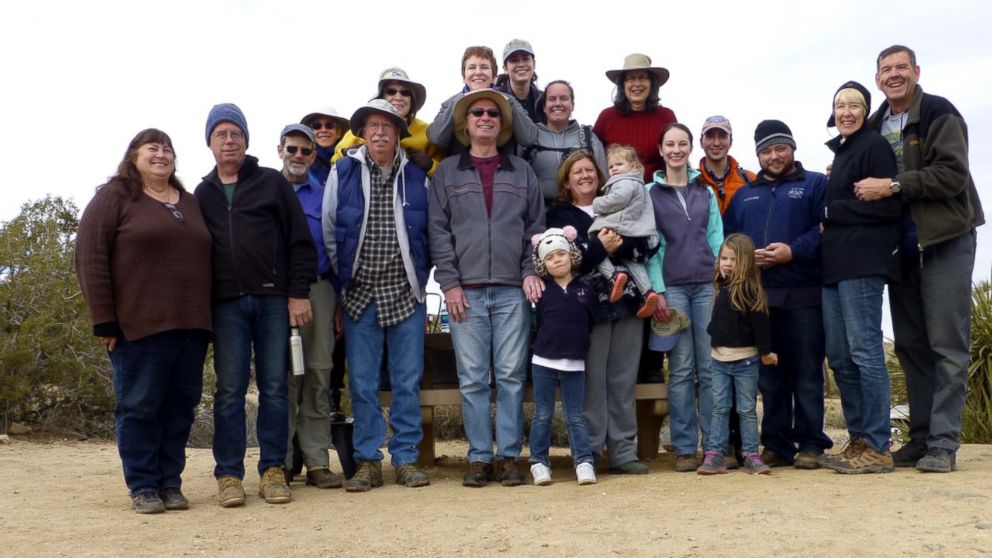 PHOTO: Three generations of Coffmans pose for a photo at the 37th "Joshua Tree" tradition at Joshua Tree National Park in 2015.