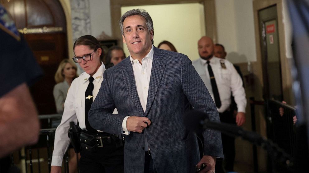 PHOTO: Former attorney for former President Donald Trump, Michael Cohen attends the Trump Organization civil fraud trial, in New York State Supreme Court in New York, Oct. 24, 2023.