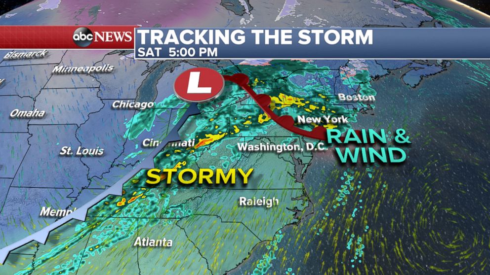 PHOTO: Saturday evening strong storms, heavy rain, and wind expected from Tennessee Valley to the Northeast