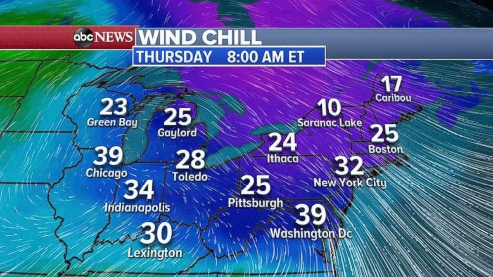 PHOTO: The coldest weather of the season is expected on Thursday morning in the Midwest and Northeast.