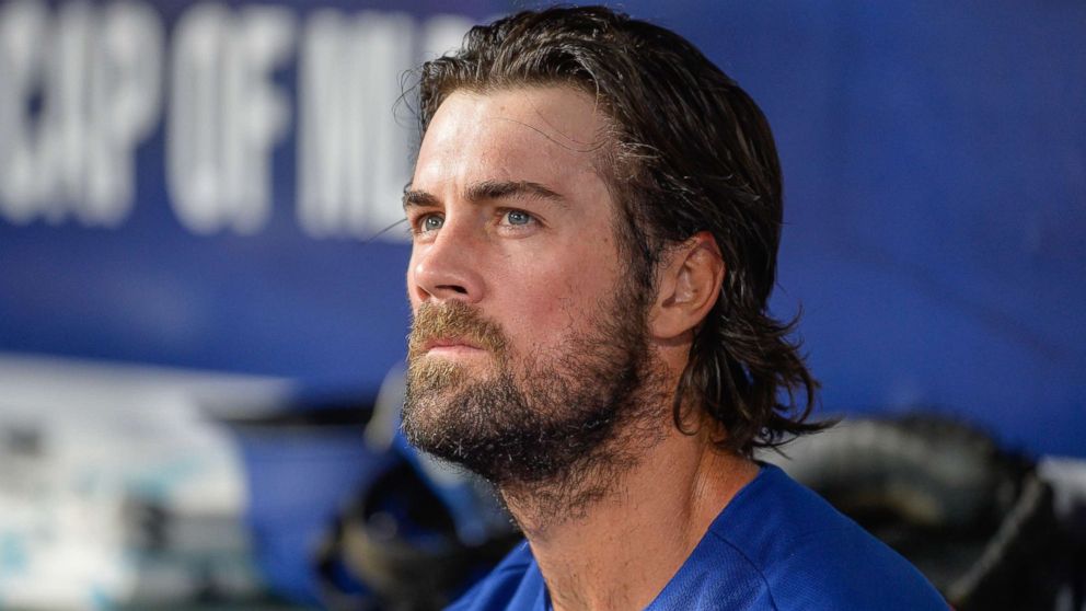 Texas starting pitcher Cole Hamels looks on from the dugout during a game between the Texas Rangers and the Atlanta Braves on Aug. 25, 2017 at SunTrust Park in Atlanta.
