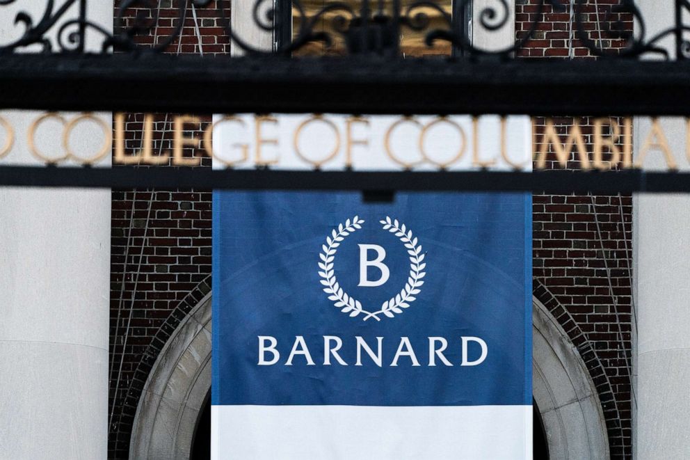 PHOTO: A sign for Barnard College stands in New York,  Dec. 12, 2019.