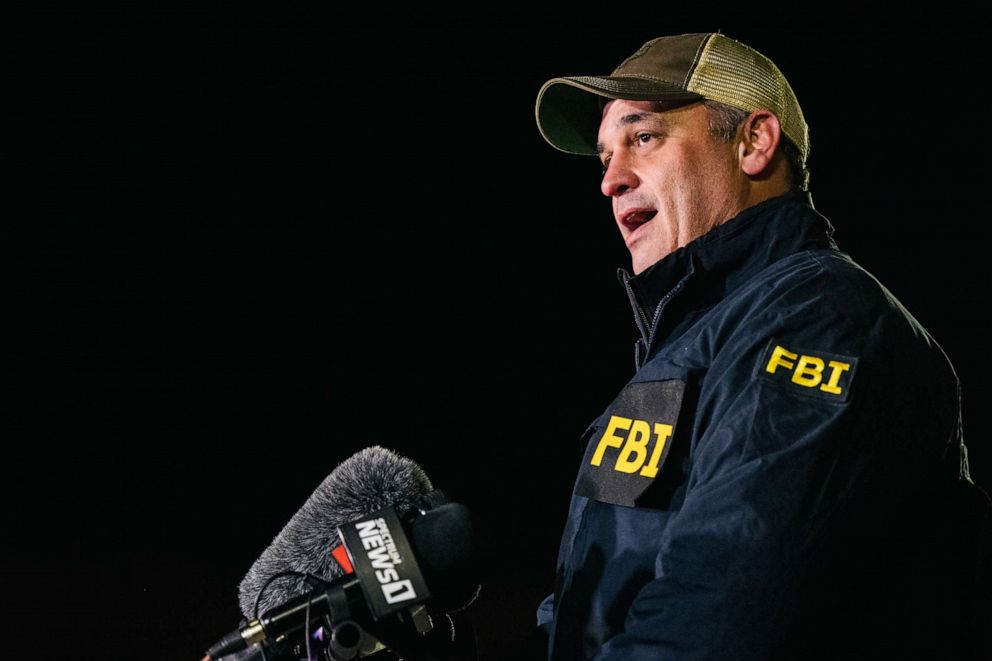 PHOTO: FBI Special Agent In Charge Matthew DeSarno speaks at a news conference near the Congregation Beth Israel synagogue on Jan. 15, 2022, in Colleyville, Texas.