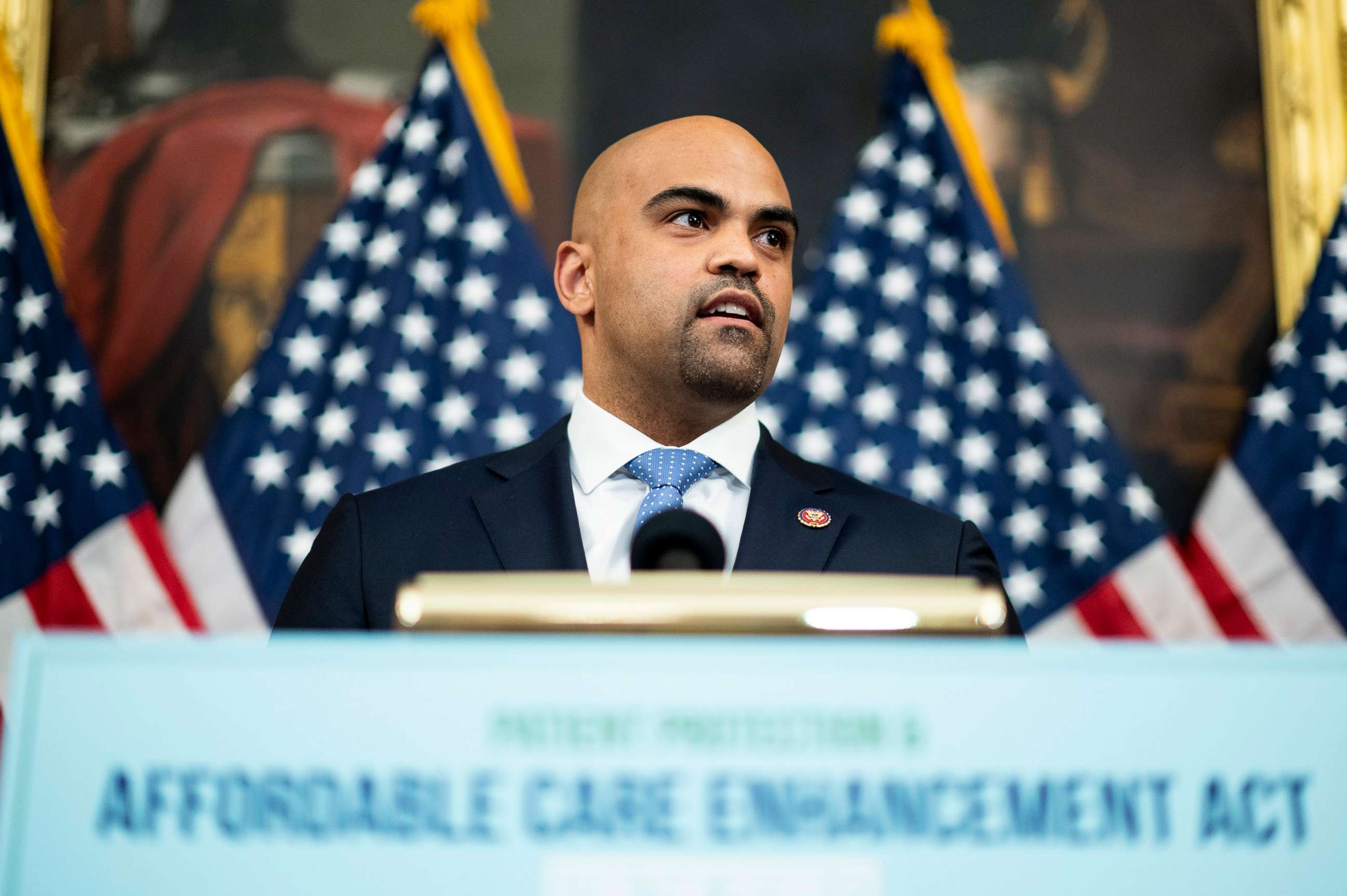 PHOTO: Rep. Colin Allred speaks during a press conference in Washington, June 24, 2020.