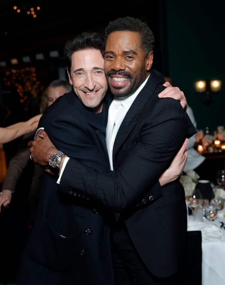 PHOTO: Adrien Brody and Colman Domingo attend the CHANEL and Charles Finch Annual Pre-Oscar Dinner at the Polo Lounge at The Beverly Hills Hotel, on March 1, 2025, in Beverly Hills, Calif.