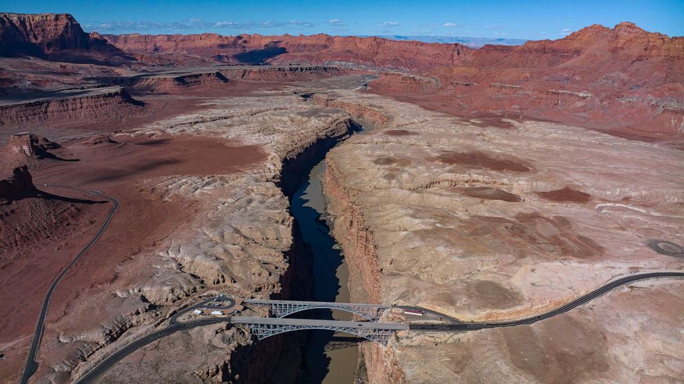PHOTO:Navajo Bridge over Colorado River at Lees Landing in Vermillion National Monument, Page, Ariz.