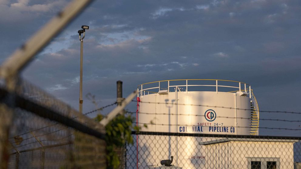 PHOTO: A Colonial Pipeline Co. storage tank stands at a facility in the Port of Baltimore in Baltimore, May 11, 2021.