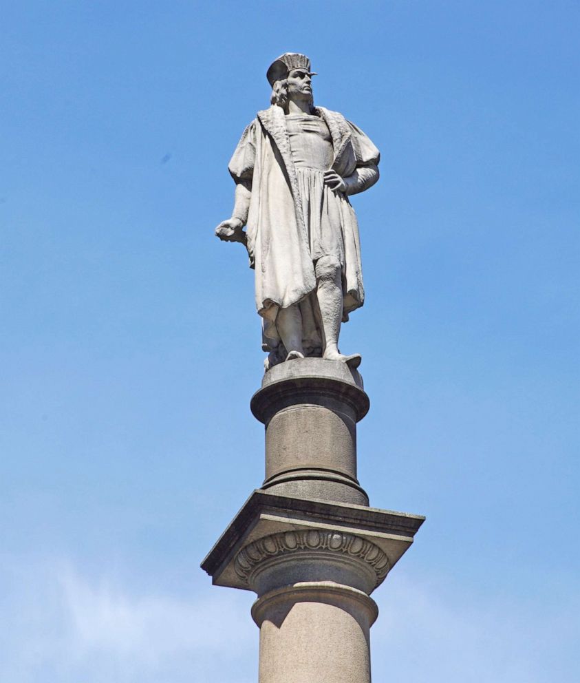 PHOTO: A statue of Christopher Columbus is pictured at Columbus Circle in New York City, June 15, 2020.