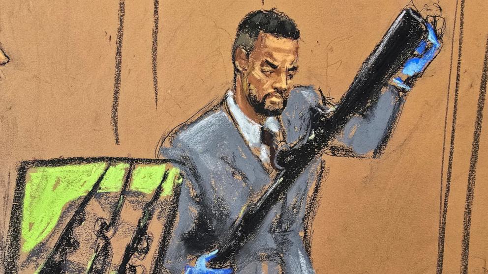 PHOTO: Special agent Marc LaMon testifies during Sean "Diddy" Combs' sex trafficking trial in New York City, June 13, 2025 in this courtroom sketch.