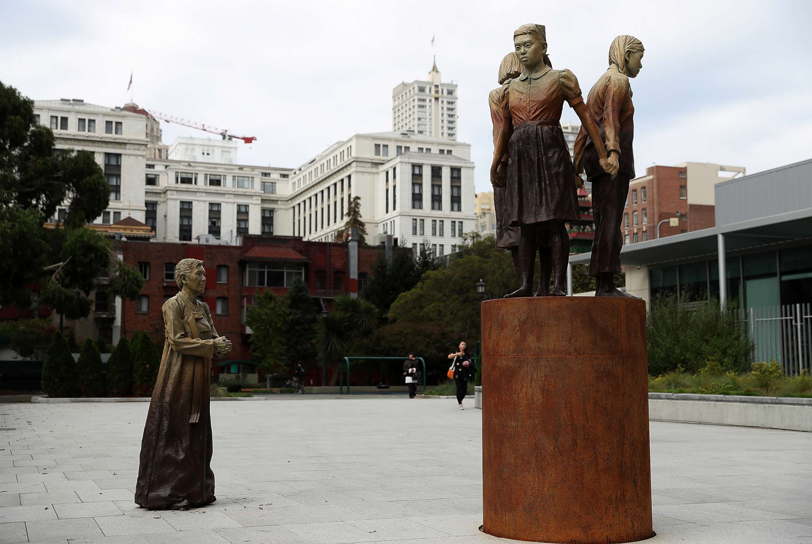 PHOTO: A view of the 'Comfort Women' Column of Strength statue, Oct. 3, 2018, in San Francisco, Calif.