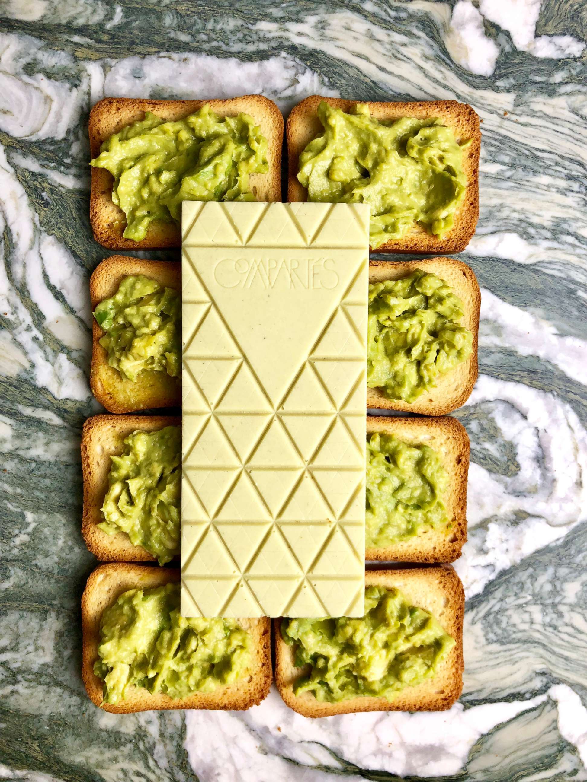PHOTO: Compartes' avocado toast chocolate bars are photographed here.