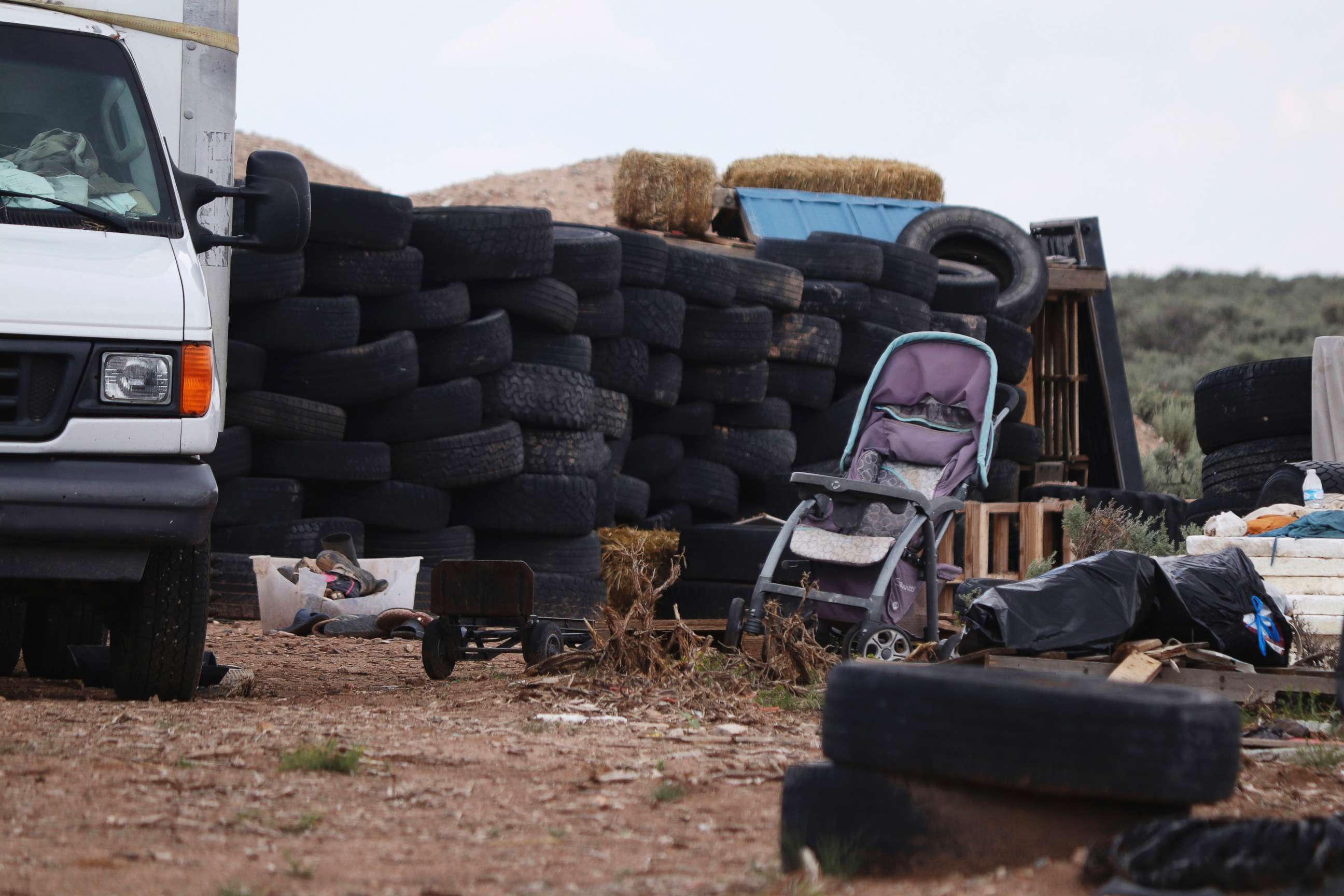 PHOTO: Debris outside the location where people camped near Amalia, N.M., Aug. 5, 2018. 