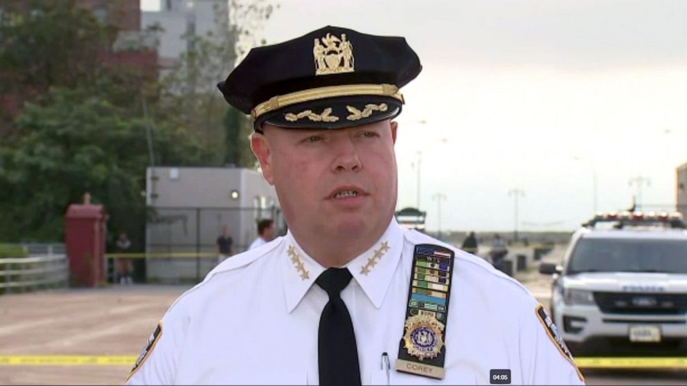 PHOTO: NYPD Chief Kenneth Corey speaks to the press in Brooklyn, New York, Sept. 12, 2022, providing an update on an investigation after officers discovered three young children at the shoreline who were all pronounced dead at a hospital.