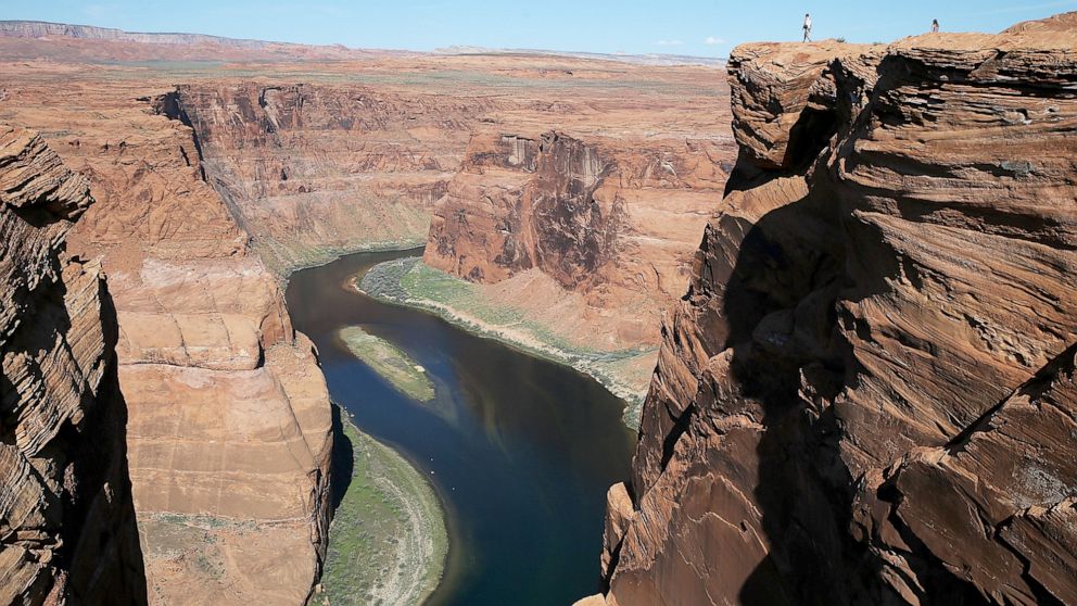 PHOTO: The Colorado River wraps around Horseshoe Bend in Page, Ariz., March 30, 2015. 