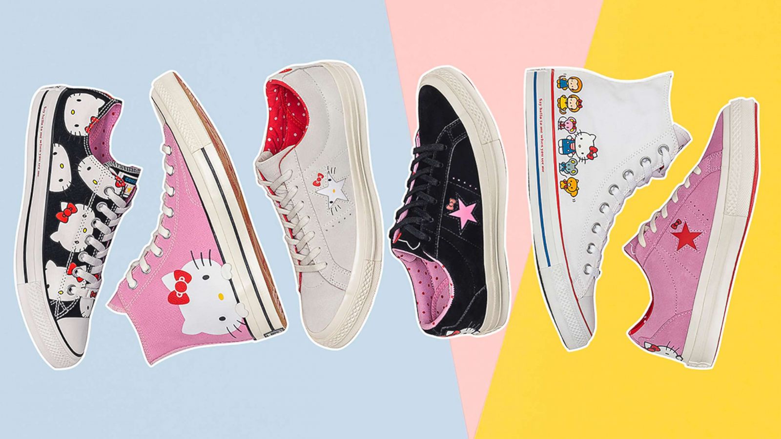 PHOTO: The Converse and Hello Kitty collection features a variety of sneakers