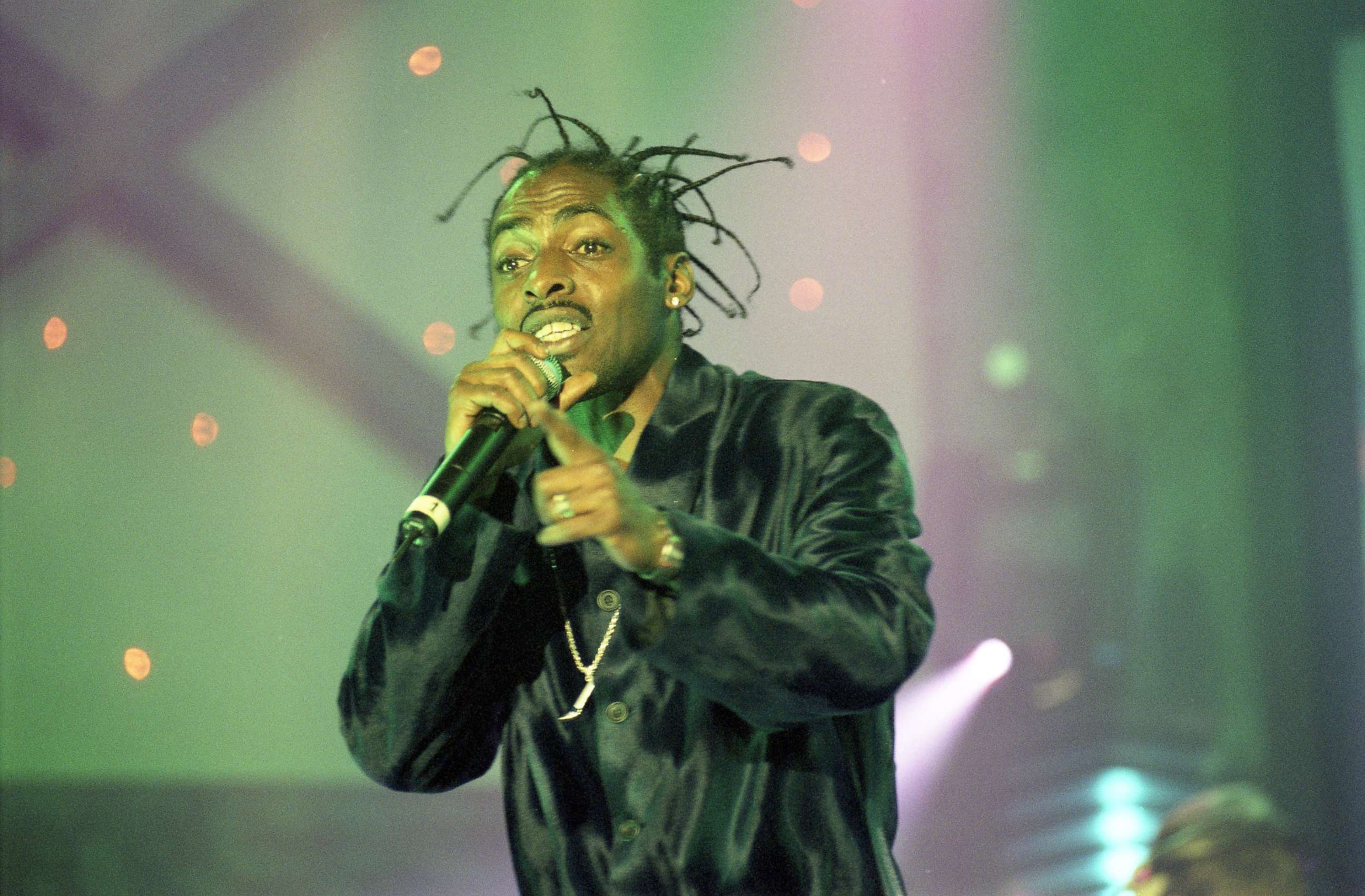 PHOTO: Coolio, winner of best International hip hop act, performs at the 1997 MOBO Awards, in London New Connaught Rooms, London, Nov. 10, 1997. 