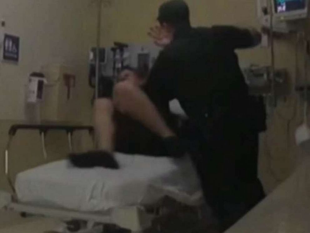 PHOTO: Officer bodycam footage showed Broward County Sheriff Deputy Jorge Sobrino punching David OConnell and aggressively twisting his arm at a South Florida hospital in January.