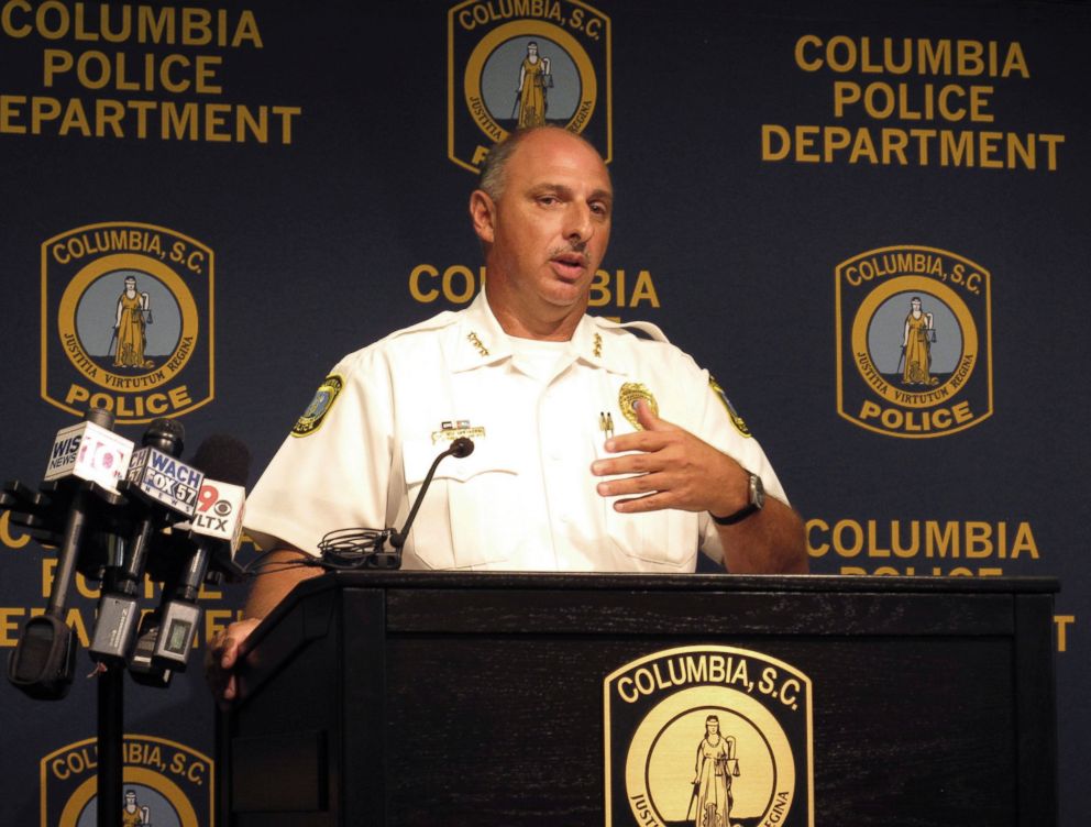 Columbia Police Chief Skip Holbrook talks Thursday, Aug. 23, 2018, in Columbia, S.C., about an investigation into the heat-related death of police dog "Turbo" in July.