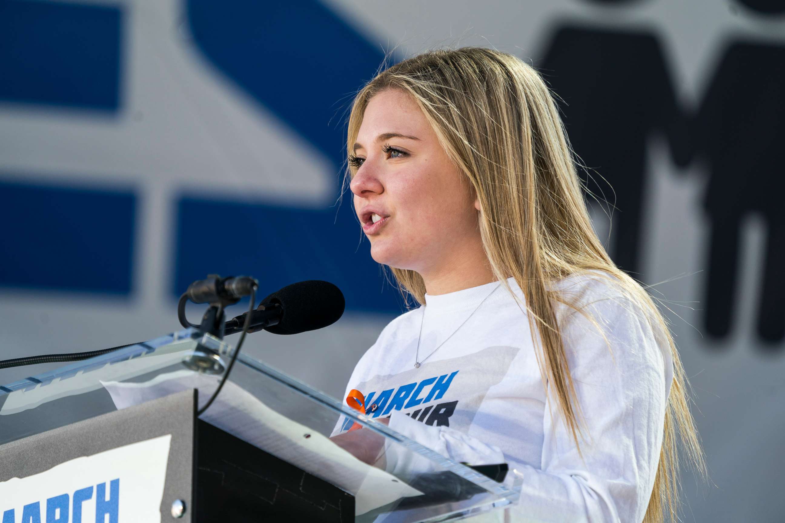 PHOTO: Jaclyn Corin, a survivor of the school shooting at Marjory Stoneman Douglas High School, speaks at the March For Our Lives in Washington, D.C., March 24, 2018.