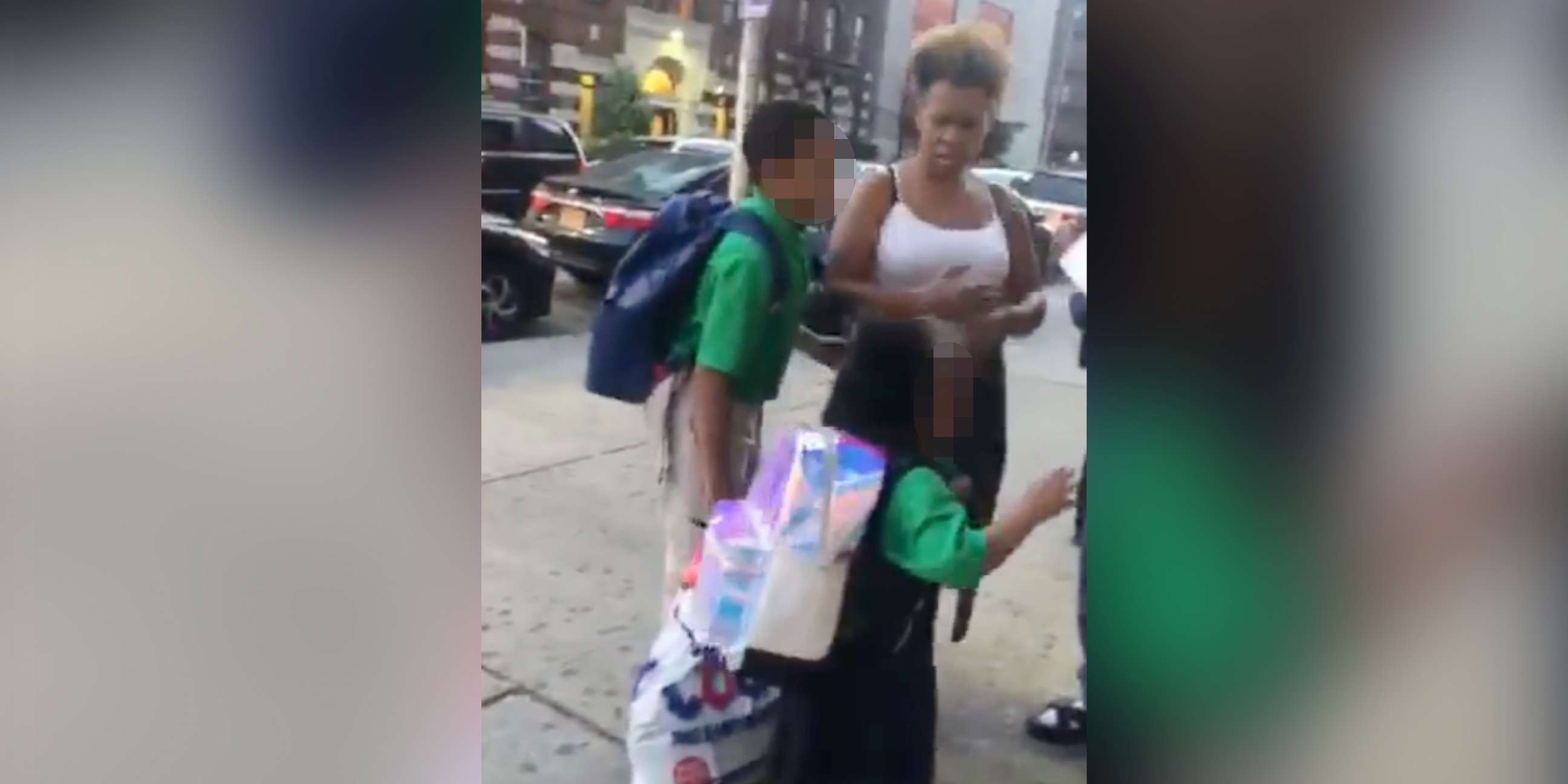 PHOTO: Crying children are pictured in an image made from video shot in Brooklyn, New York depicting a woman calling police alleging that she had been sexually assaulted by a young boy.