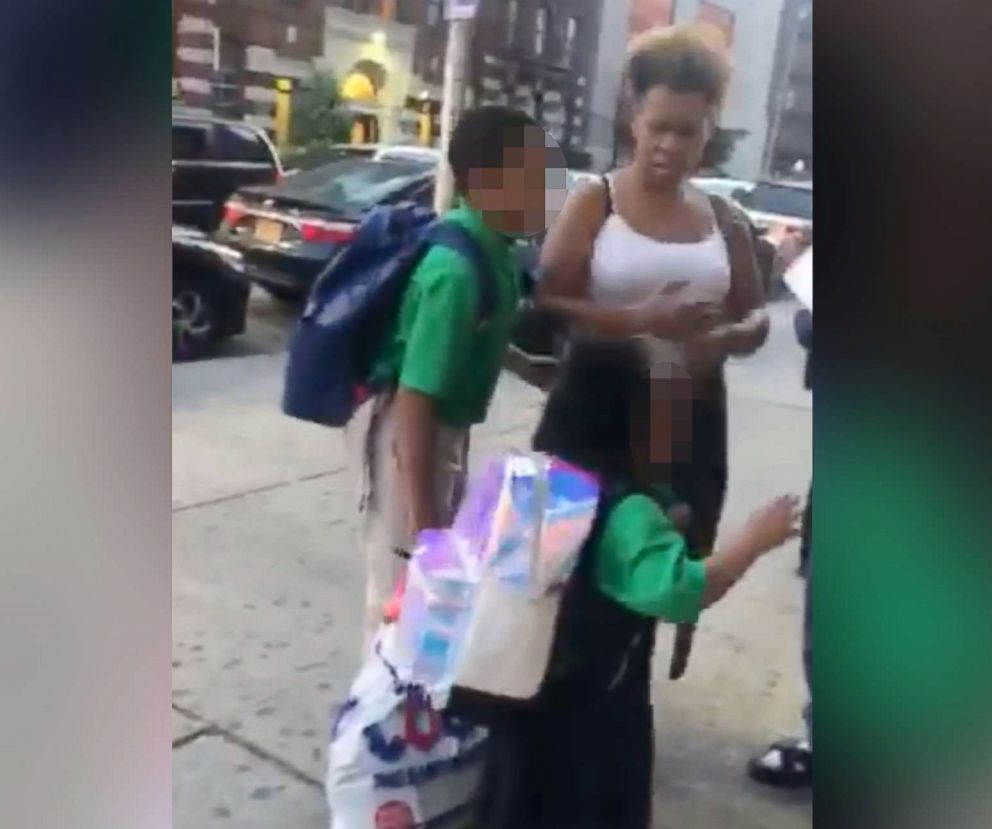 PHOTO: Crying children are pictured in an image made from video shot in Brooklyn, New York depicting a woman calling police alleging that she had been sexually assaulted by a young boy.