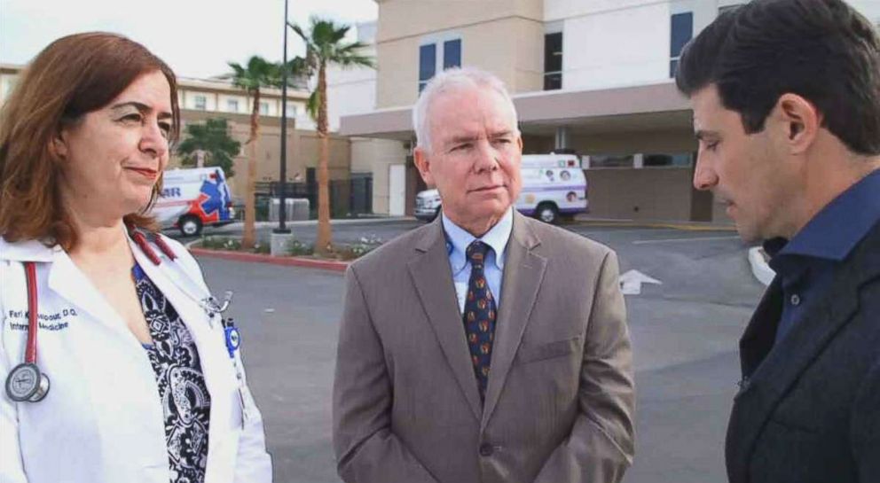 PHOTO: Corona Regional Medical Center Director of Internal Medicine Dr. Fari Kamalpour and CEO Mark Uffer discuss the treatment of the seven adults siblings who California authorities found being held captive.