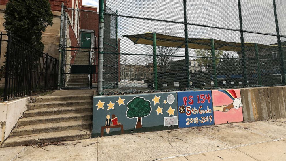 PHOTO: A public school stands closed, April 14, 2020, in Brooklyn, New York.