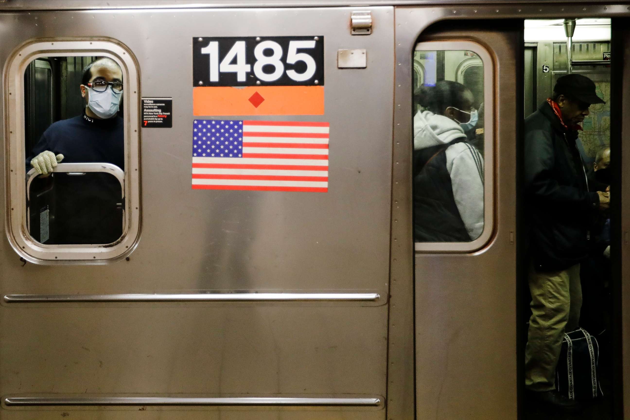 PHOTO: An MTA worker wears personal protective equipment at the Grand Army Plaza station, April 7, 2020.