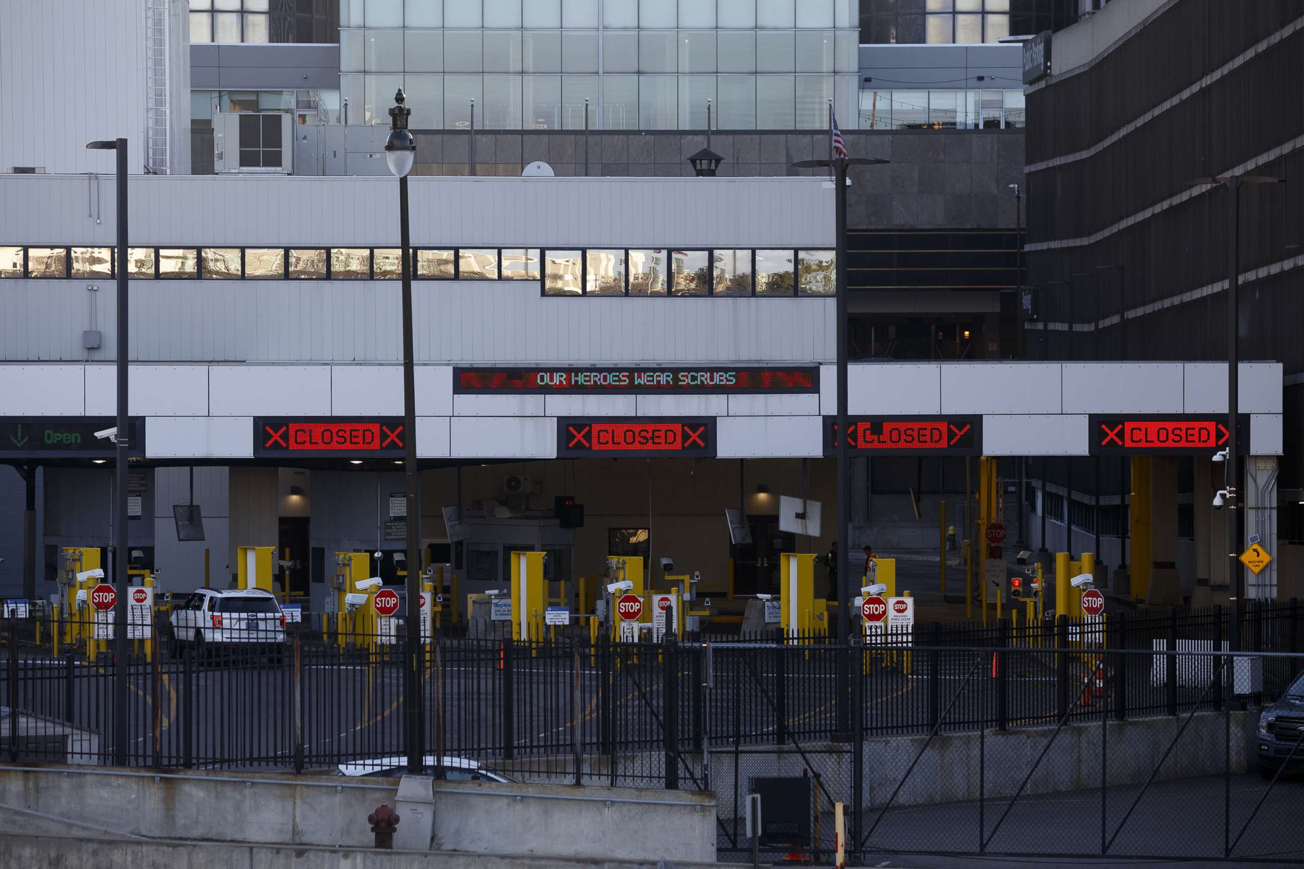 PHOTO: A view of the U.S.-Canada border crossing, April 8, 2020, from Detroit.