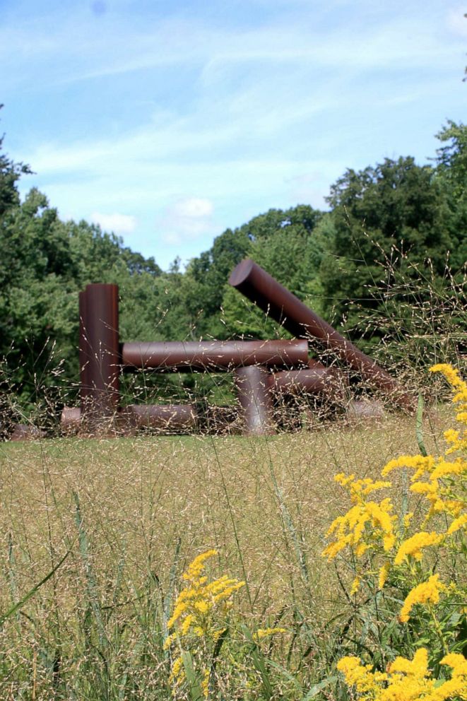 PHOTO: "Adonai" sculpture by Alexander Liberman (1970/71), a gift of the Ralph E. Ogden Foundation, stands in the Storm King Art Center, New Windsor, N.Y., Sept. 12, 2020.