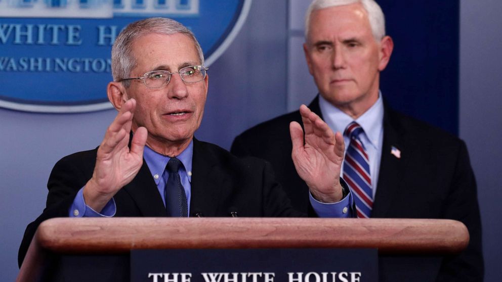 PHOTO: Dr. Anthony Fauci, Director of the National Institute of Allergy and Infectious Diseases, speaks about the coronavirus in the James Brady Briefing Room, March 26, 2020, in Washington.