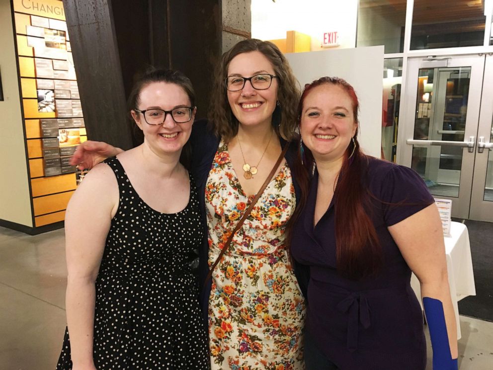 PHOTO: Jess Johnston, center, has worked as the Production Manager at Northern Stage in White River Junction, Vt. for five years. Her husband is a small-business owner, also in the arts industry.
