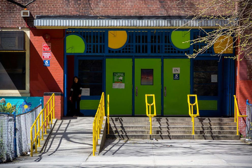 PHOTO: The closed PS33 in the Chelsea neighborhood of New York, April 11, 2020.