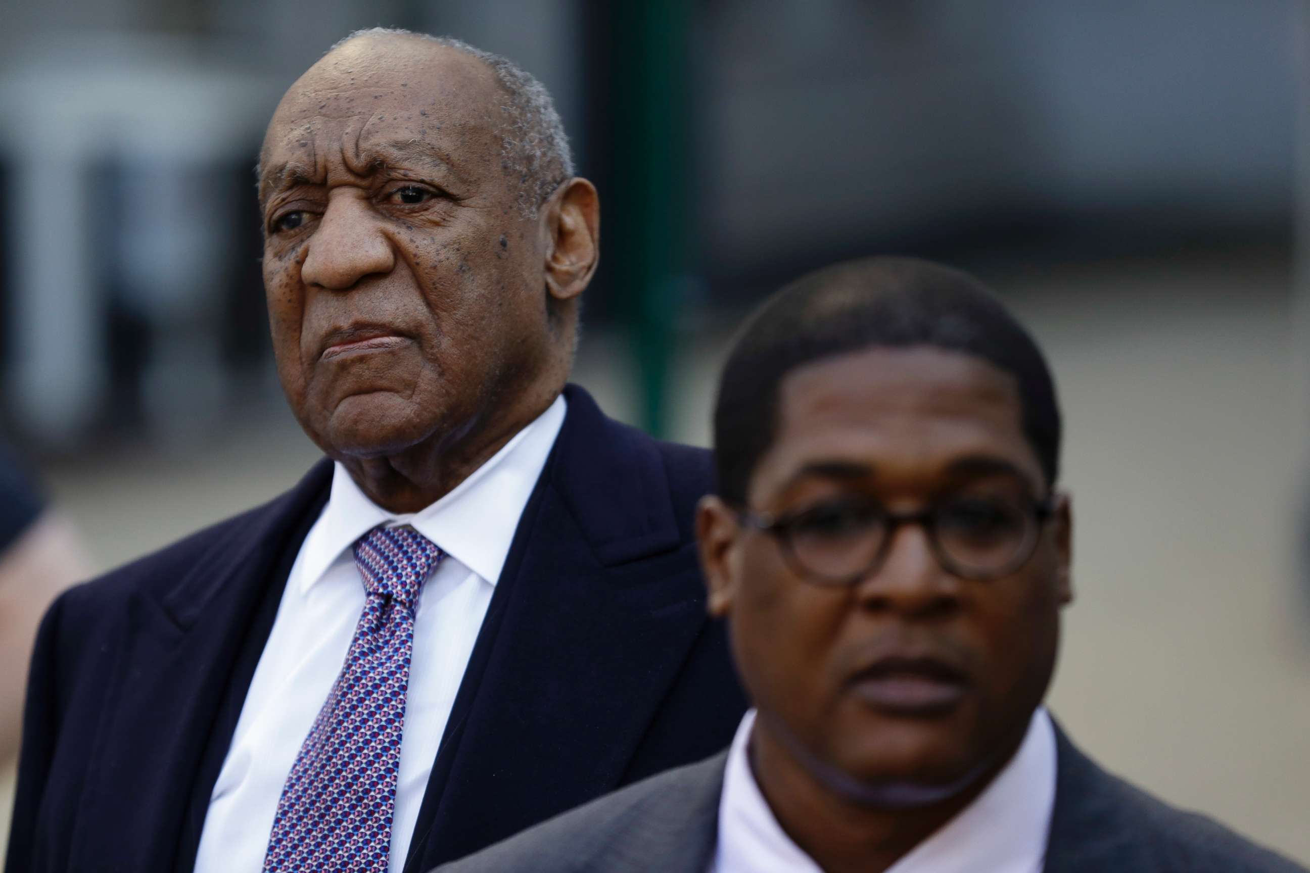 PHOTO: Bill Cosby departs after his sexual assault trial, April 18, 2018, at the Montgomery County Courthouse in Norristown, Pa.