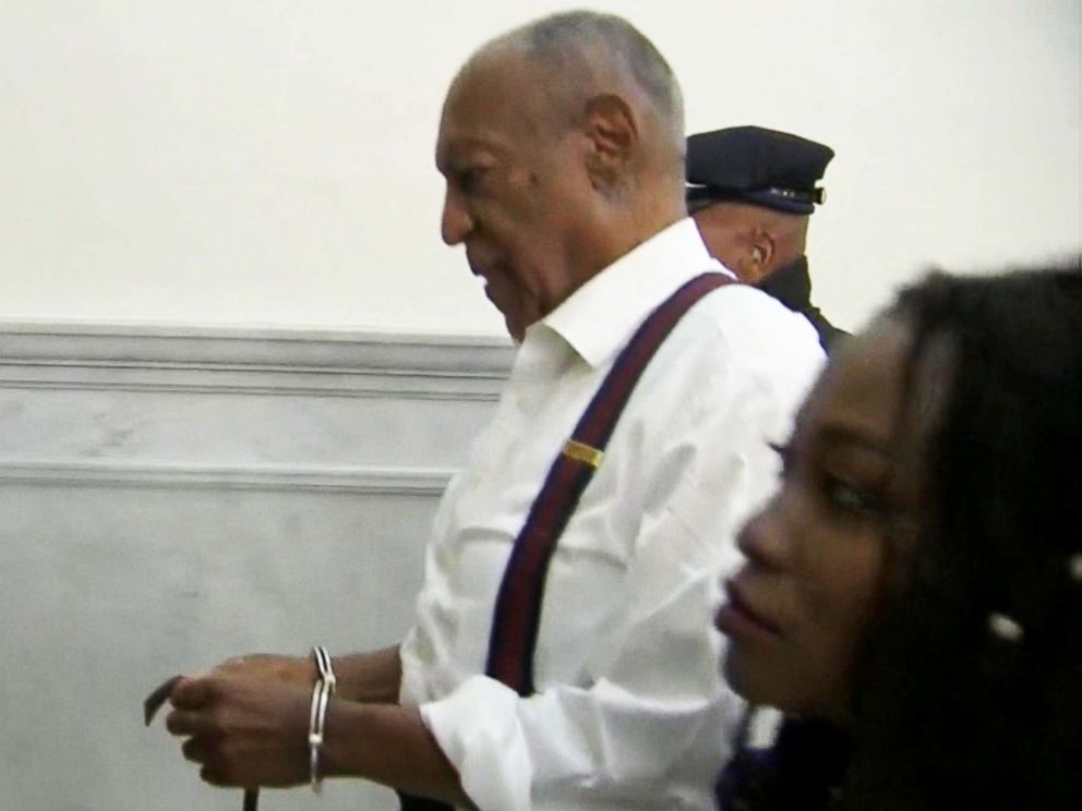 PHOTO: Bill Cosby is escorted in handcuffs at the Montgomery County Courthouse, Sept. 25, 2018, in Norristown, Pa.