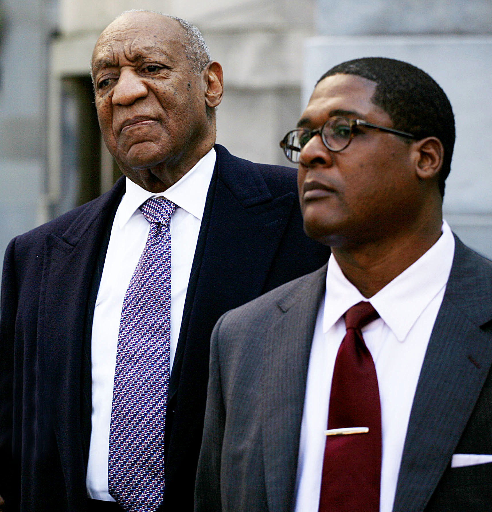 PHOTO: Bill Cosby and Andrew Wyatt in Norristown, Penn, during his retrial, April 19, 2018.