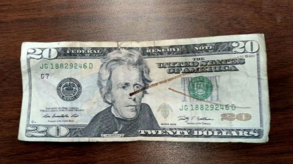 PHOTO: The counterfeit $20 bill is pictured.