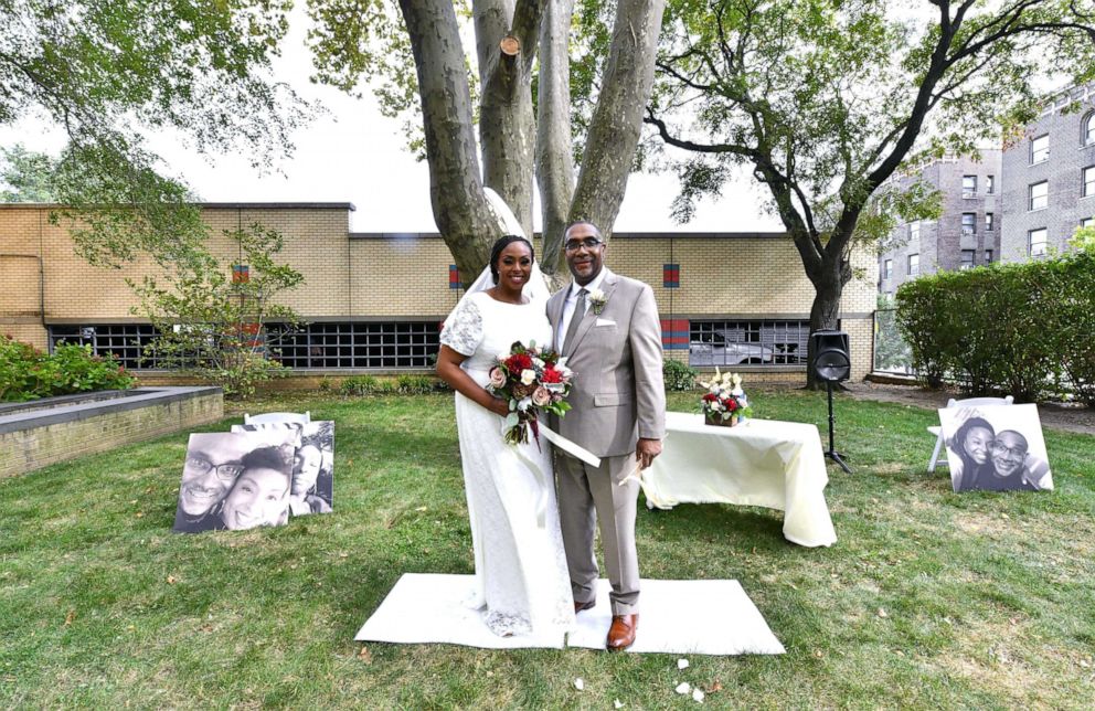 PHOTO: Newly weds Robyn Roberts-Williams and Tim Williams pictured at the Isabella Center for Nursing and Rehabilitation in Washington Heights, New York. 