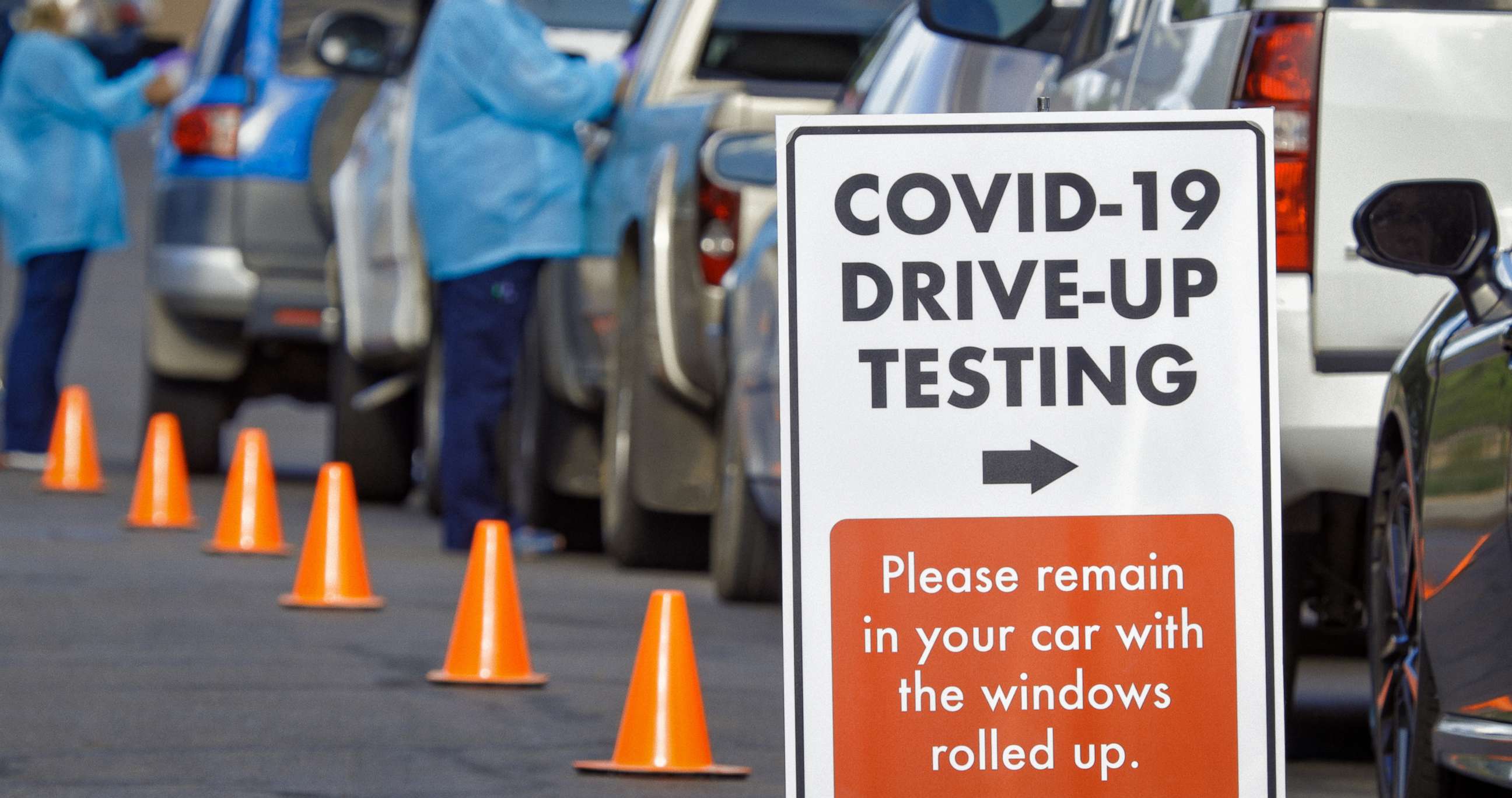 PHOTO: A "COVID-19 Drive-Up Testing" Sign.
